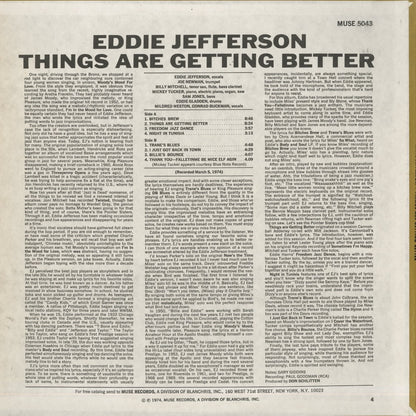 Eddie Jefferson / エディ・ジェファーソン / Things Are Getting Better (MR5043)