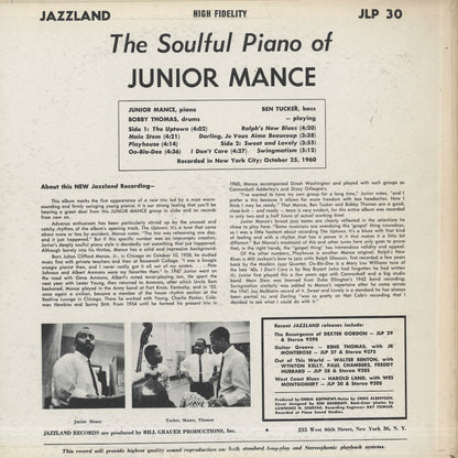 Junior Mance / ジュニア・マンス / The Soulful Piano of (JLP30)