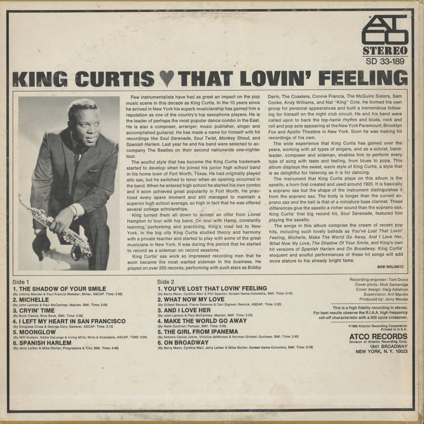 King Curtis / キング・カーティス / That Lovin' Feeling (SD 33-189)