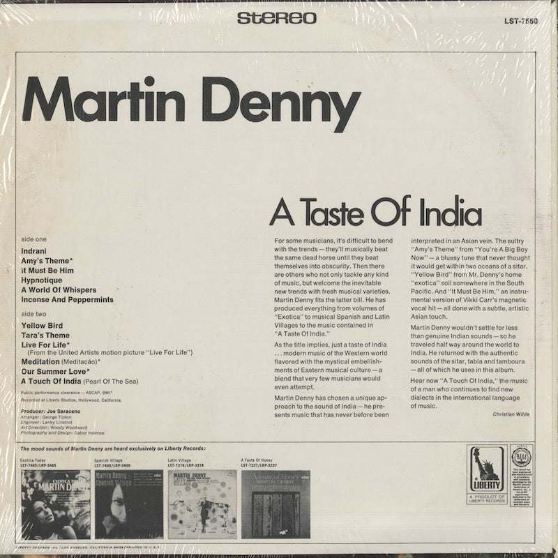 Martin Denny / マーチン・デニー / A Taste Of India (LST 7550) – VOXMUSIC WEBSHOP