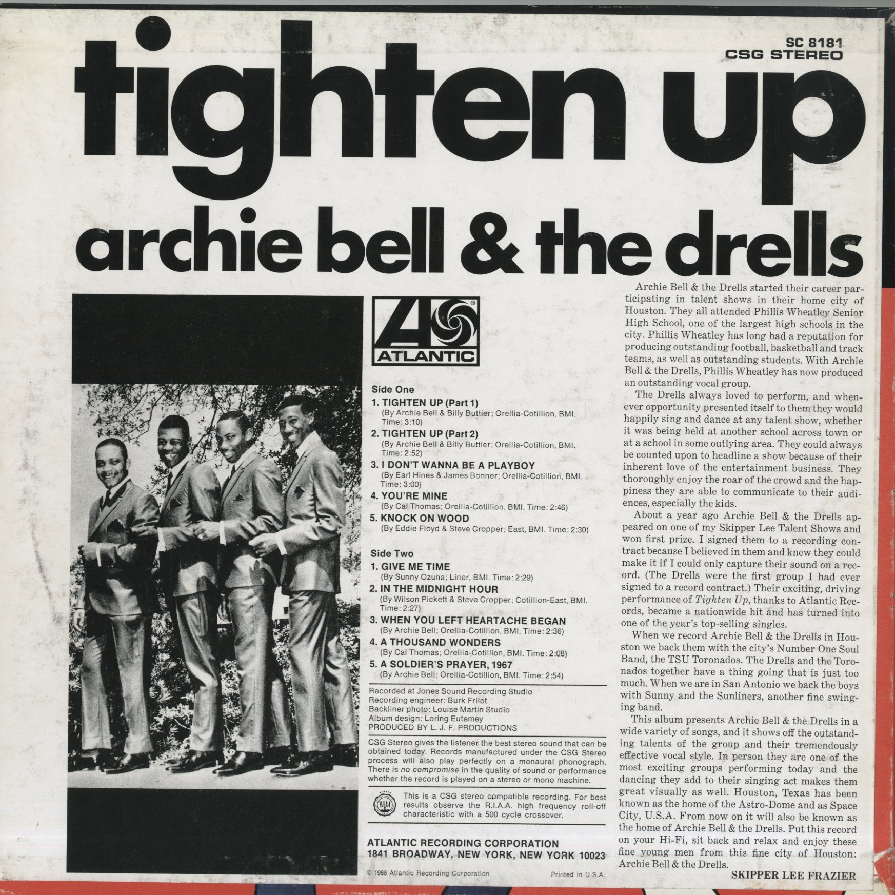 Archie Bell & The Drells / アーチー・ベル / Tighten Up (180g) – VOXMUSIC WEBSHOP