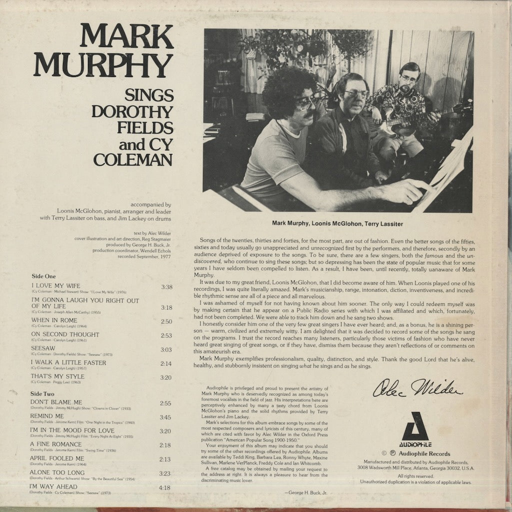 Mark Murphy / マーク・マーフィー / Sings Dorothy Fields And Cy Coleman (AP-132)
