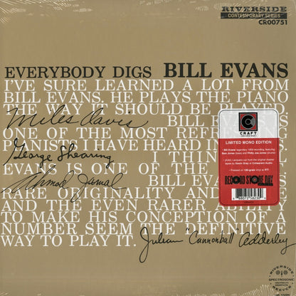 Bill Evans / ビル・エヴァンス / Everybody Digs - MONO (180g)