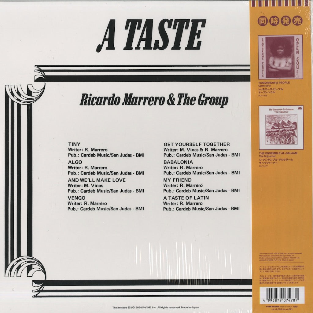 Ricardo Marrero & The Group / リカルド・マレーロ / A Taste (PLP7478) – VOXMUSIC  WEBSHOP