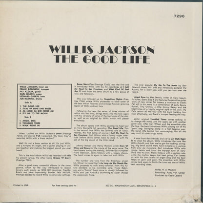 Willis Jackson / ウィリス・ジャクソン / The Good Life (PRLP 7296)