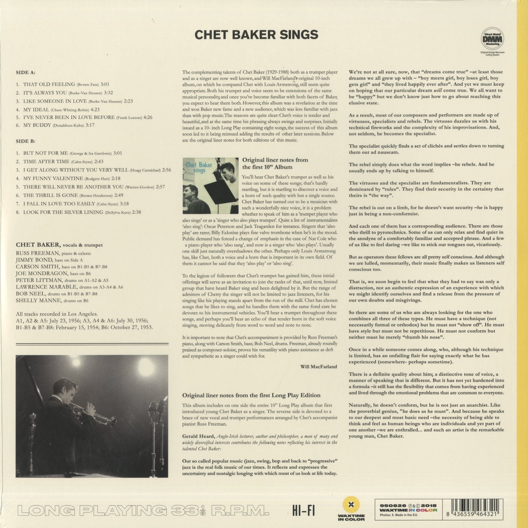 Chet Baker / チェット・ベイカー / Chet Baker Sings (180g