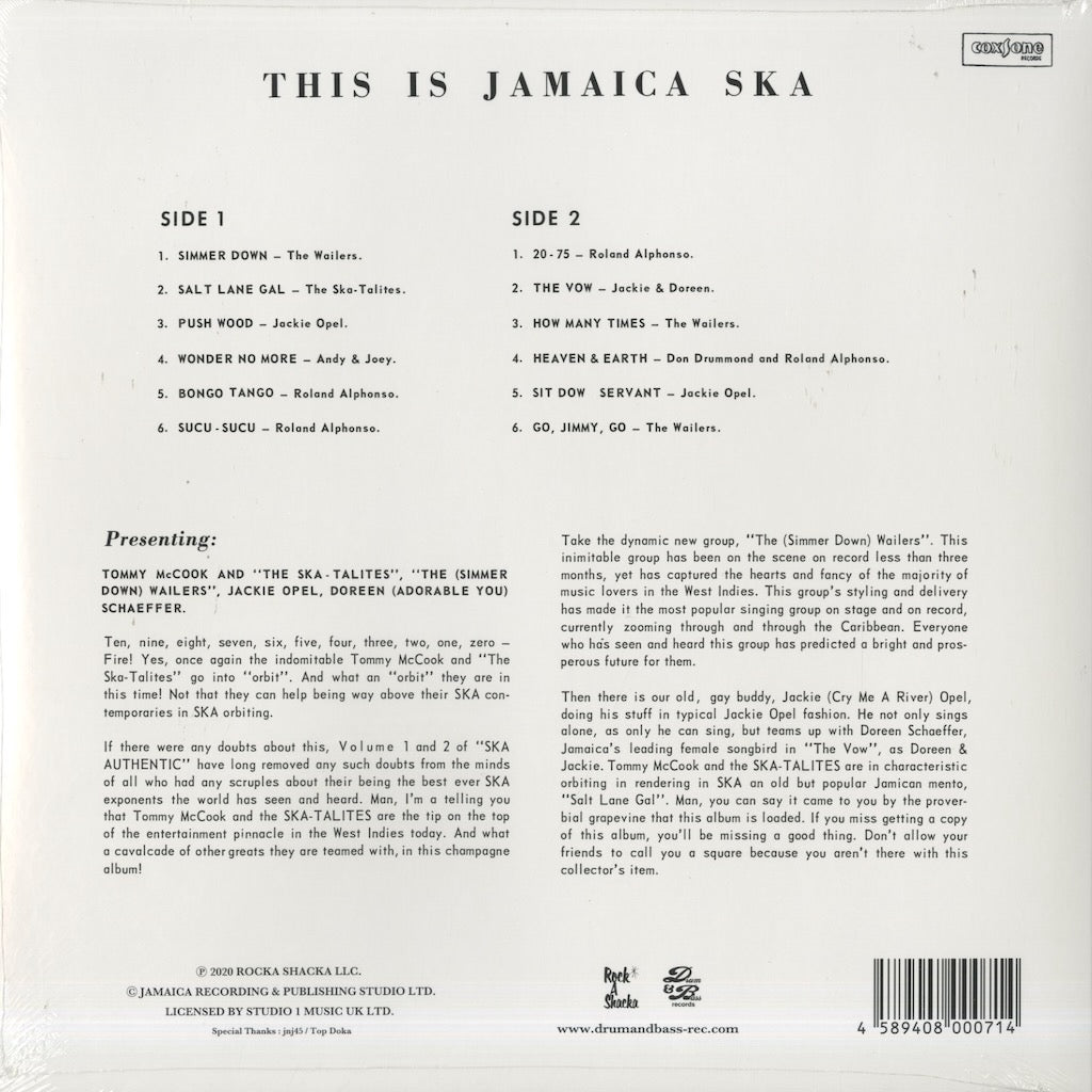 V.A./ This Is Jamaica Ska - Presenting The Ska-Talites (RSCSLP002)