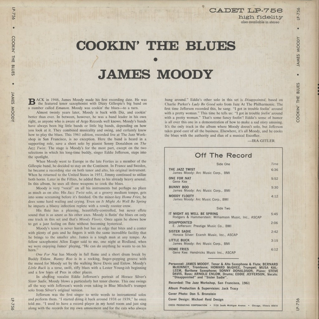 James Moody / ジェイムス・ムーディ / Cookin' The Blues (LPS-756)