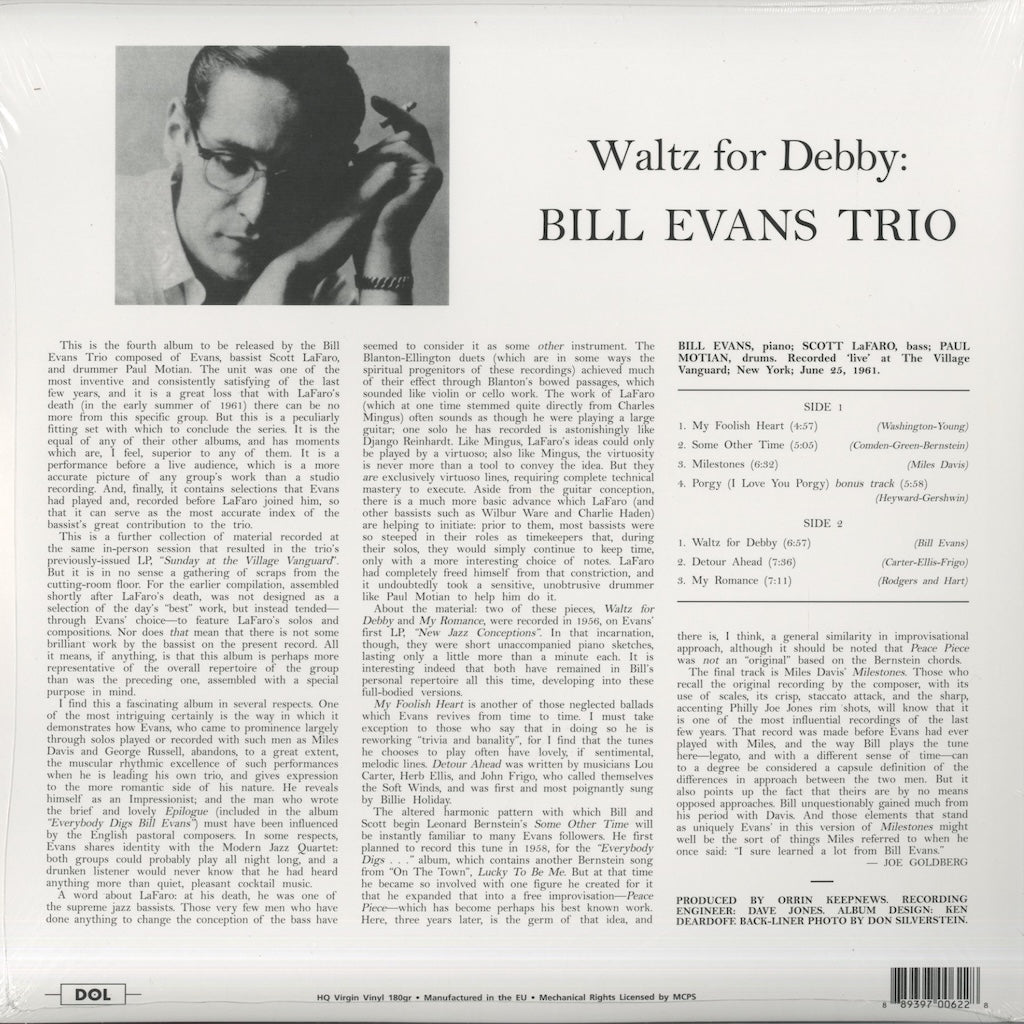 Bill Evans / ビル・エヴァンス / Waltz For Debby (180g) – VOXMUSIC WEBSHOP