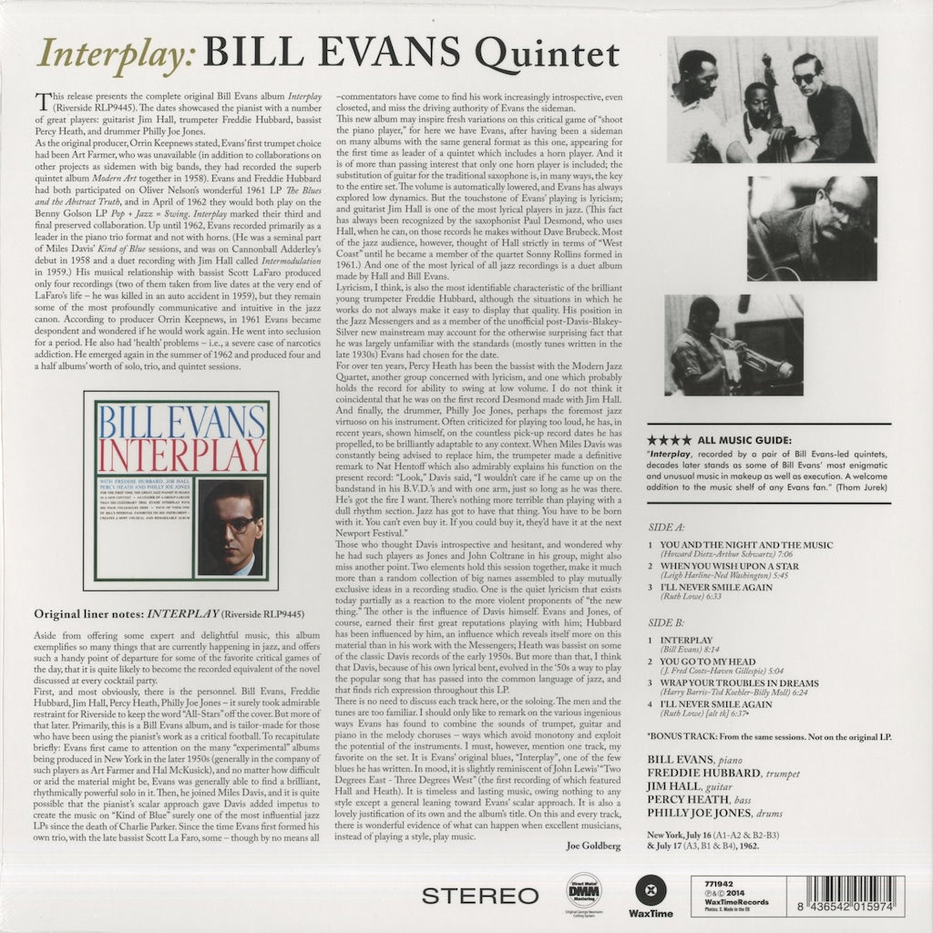 Bill Evans / ビル・エヴァンス / Interplay (180g)