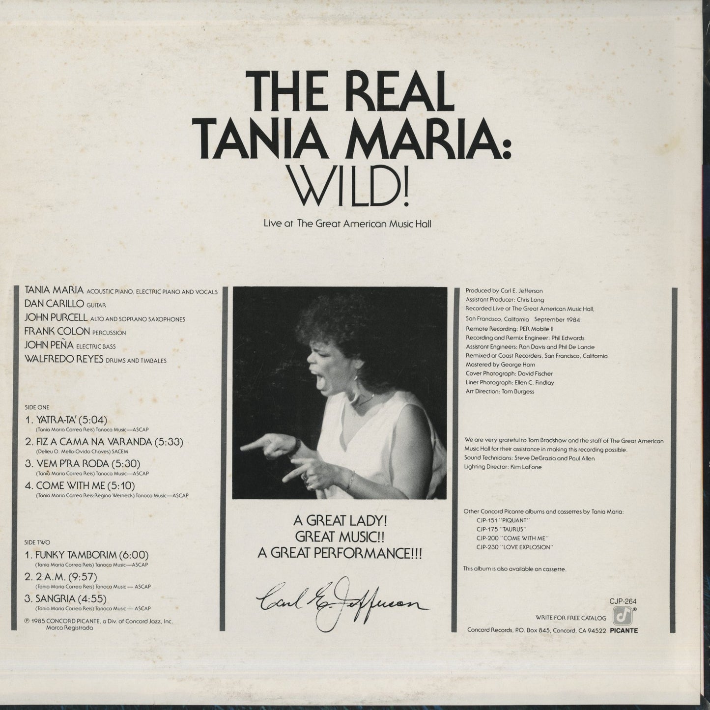 Tania Maria / タニア・マリア / Wild! (CJP-264)