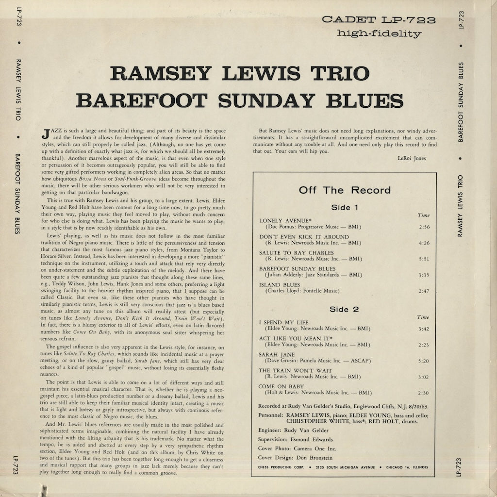 Ramsey Lewis / ラムゼイ・ルイス / Barefoot Sunday Blues (CA723)