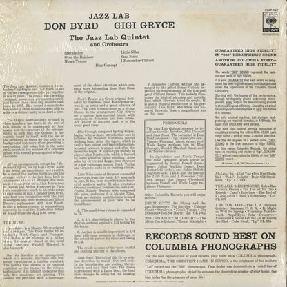 Donald Byrd - Gigi Gryce / ドナルド・バード　ジジ・グライス / Jazz Lab (15AP 552)