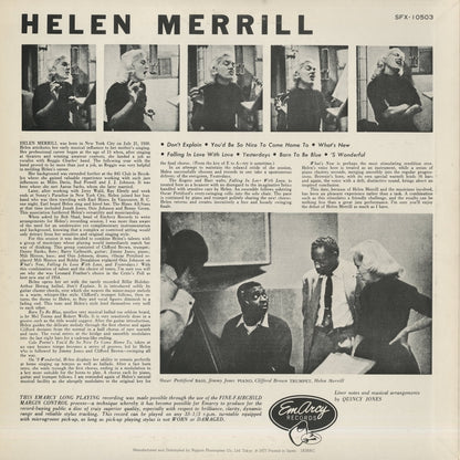 Helen Merrill / ヘレン・メリル / Helen Merrill With Clifford Brown (15PJ-2012M)