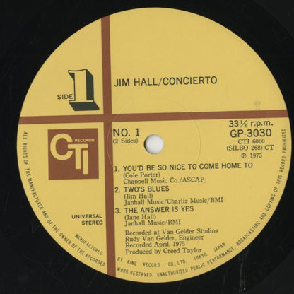 Jim Hall / ジム・ホール / Concierto (GP 3030)