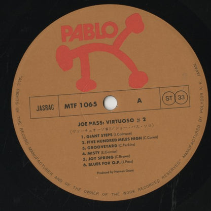 Joe Pass / ジョー・パス / Virtuoso #2 (MTF1065)