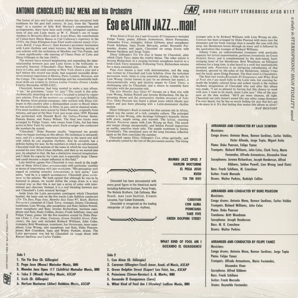 Antonio Diaz Mena And His Orchestra / Eso Es Latin Jazz Man Antonio Diaz Mena And His Orchestra / Eso Es Latin Jazz Man