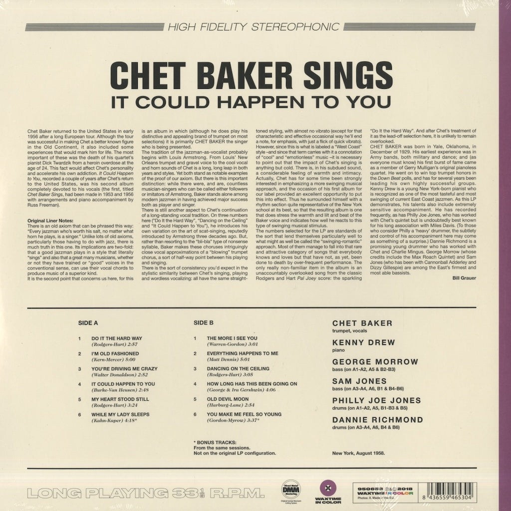 Chet Baker / チェット・ベイカー / It Could Happen To You (180g)
