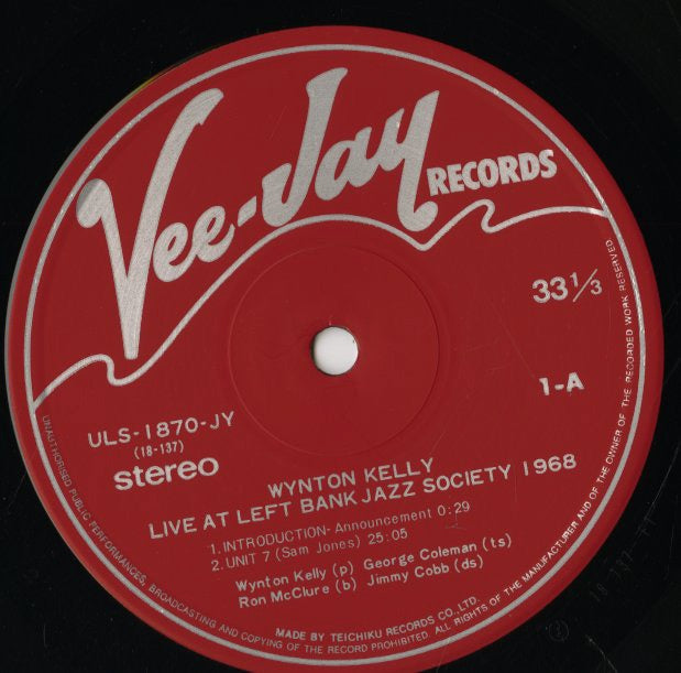 Wynton Kelly / ウィントン・ケリー / Live At Left Bank Jazz Society 1968 (ULS-1870~2-JY)
