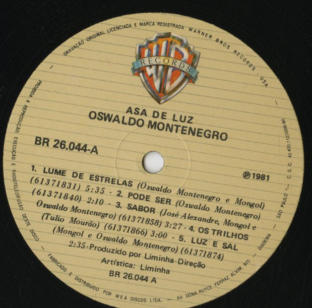 Oswaldo Montenegro / オズワルド・モンテネグロ / Asa De Luz (BR 26.044)