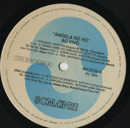 Angela Ro Ro / Ao Vivo (Nosso Amor Ao Armagedon) (407.0135)　