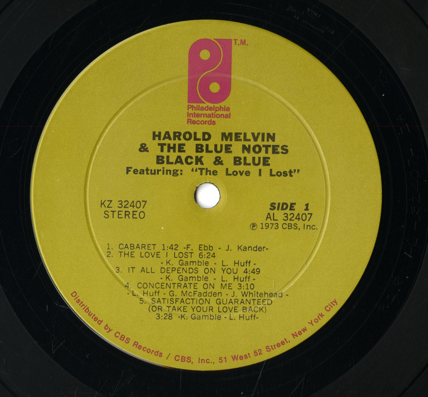 Harold Melvin & The Blue Notes / ハロルド・メルヴィン・アンド・ザ・ブルーノーツ / Black & Blue (KZ 32407)