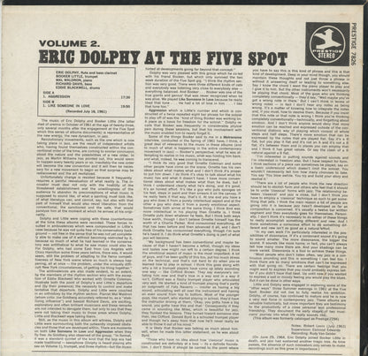 Eric Dolphy / エリック・ドルフィー / At The Five Spot Volume 2 (PRT 7826)