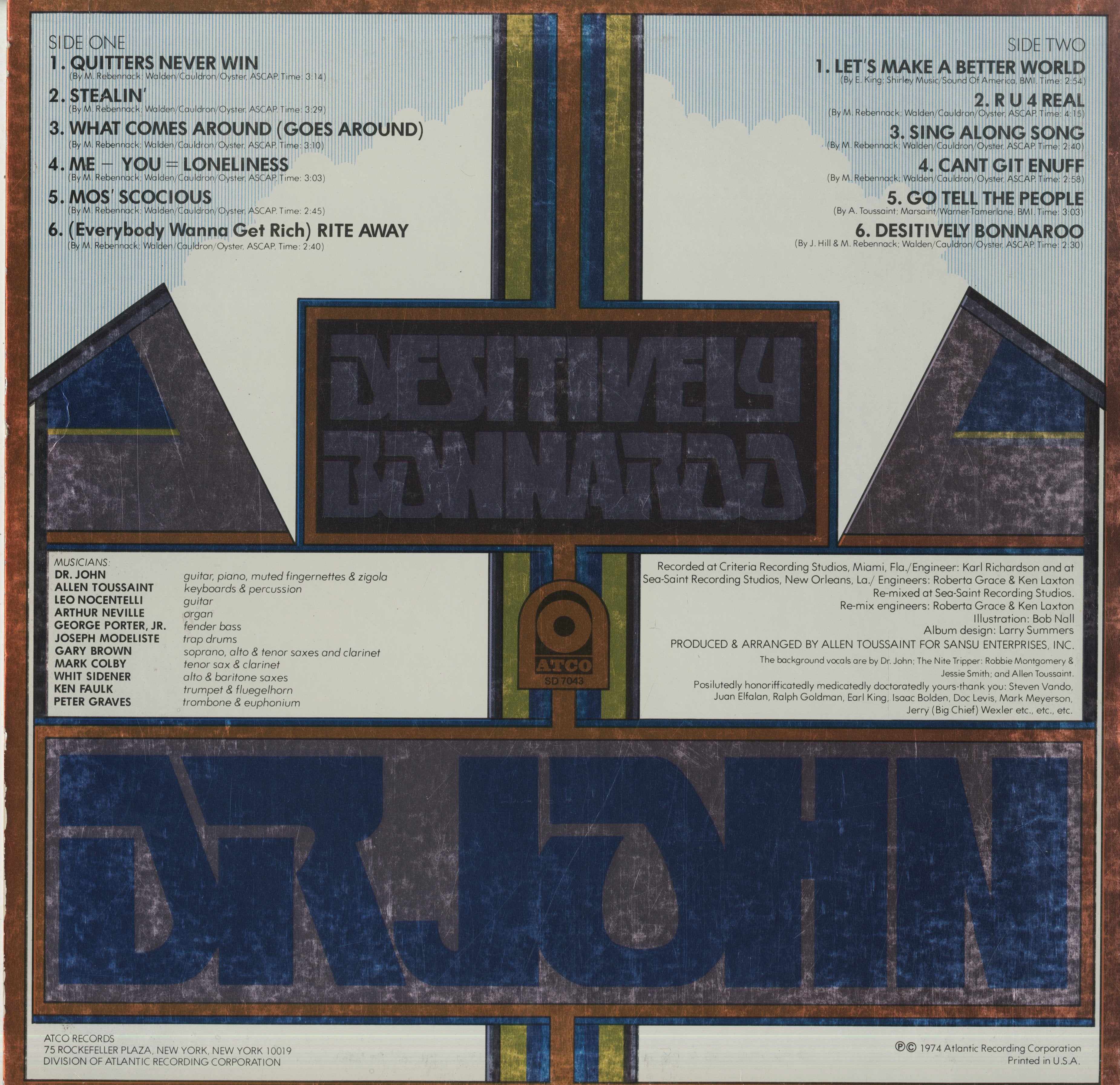 Dr. John / ドクター・ジョン / Desitively Bonnaroo (SD 7043 Dr. John / ドクター・ジョン / Desitively Bonnaroo (SD 7043