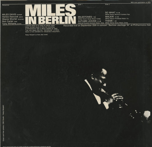 Miles Davis - Miles In Berlin (25AP 763) LP 1977 JPN CBS/Sony｜中古LP