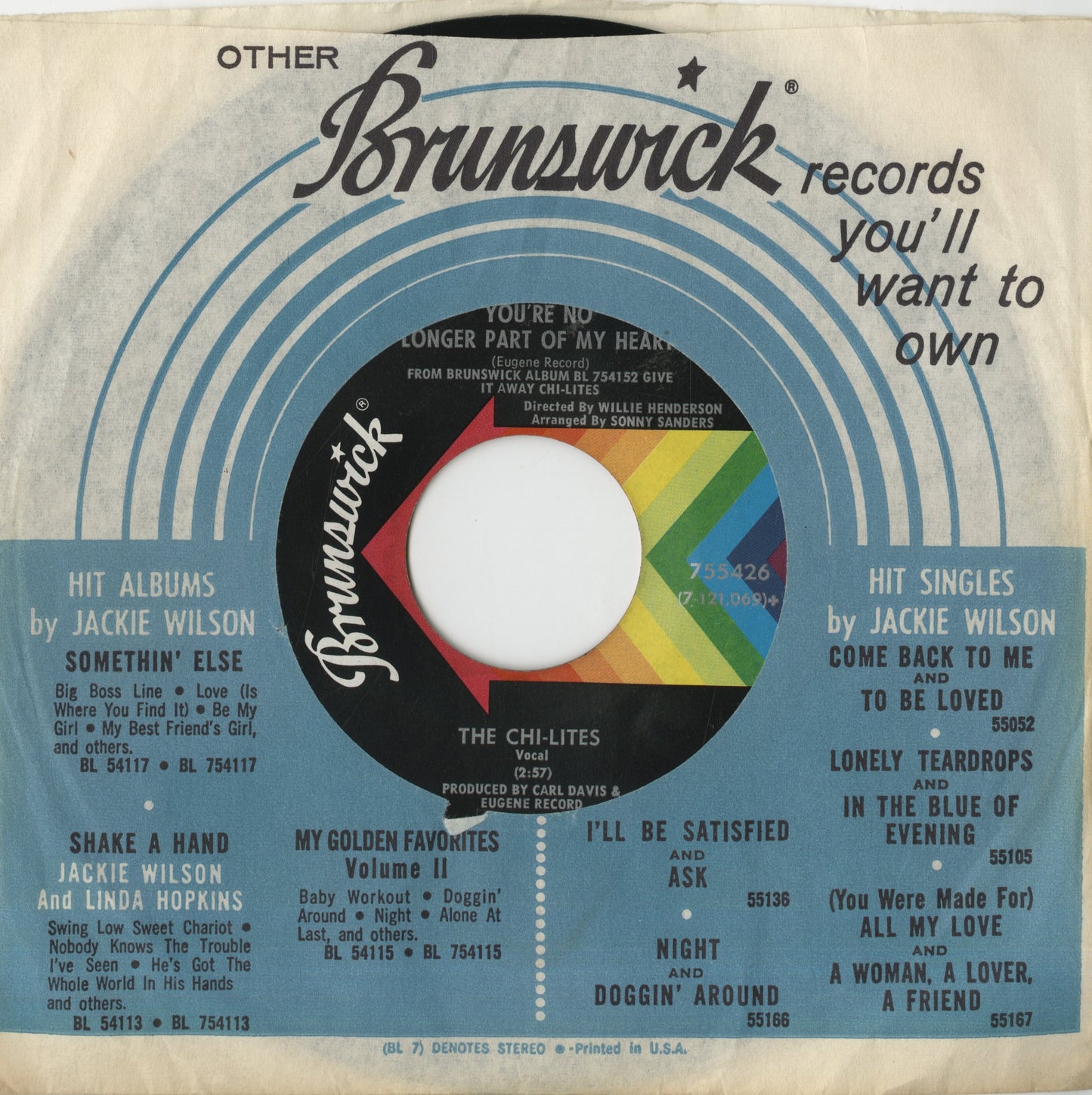 The Chi-Lites / 24 Hours Of Sadness / You're No Longer Part Of My Heart -7 (755426)