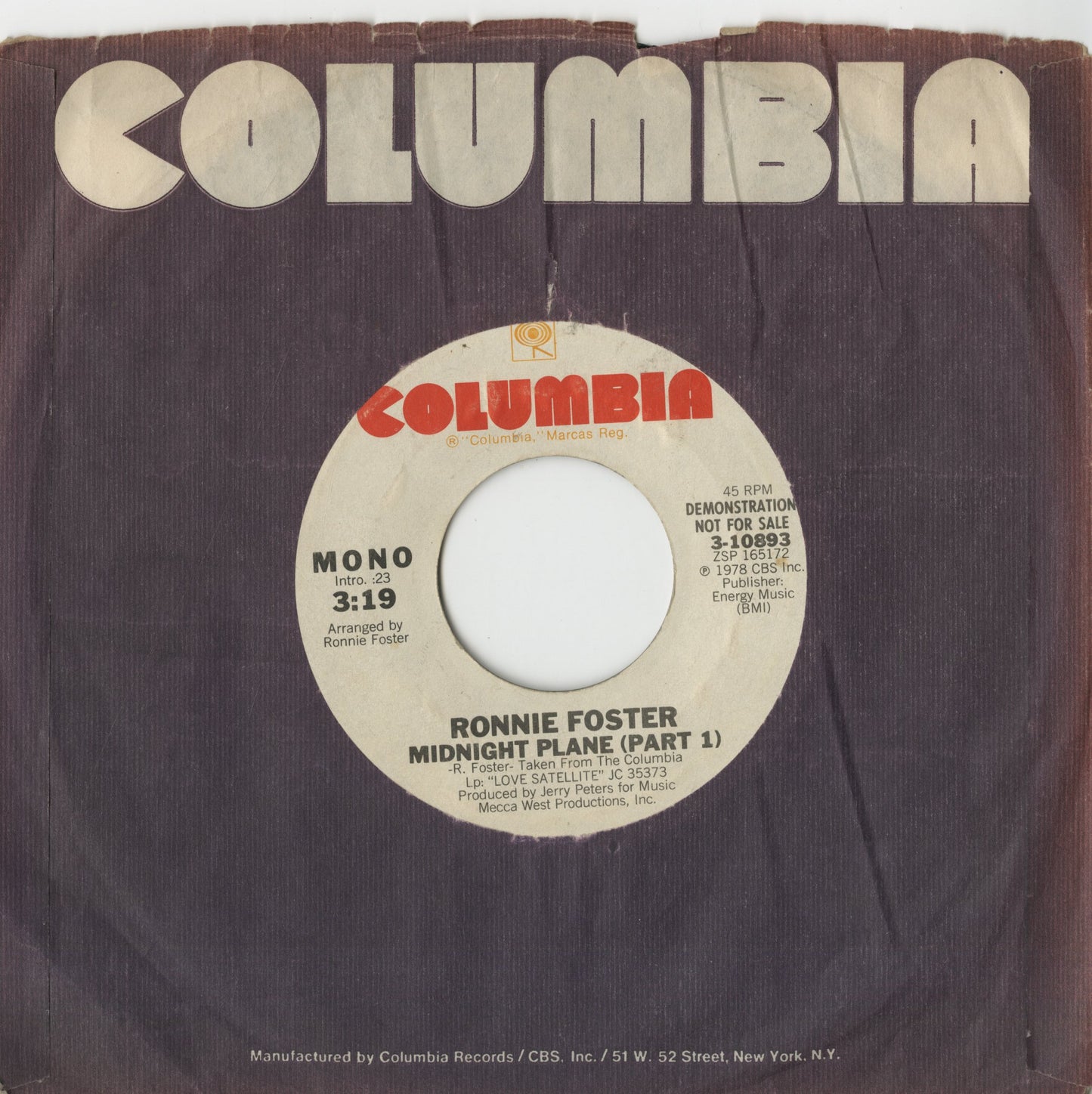 Ronnie Foster / ロニー・フォスター / Midnight Plane -7 (3-10893)