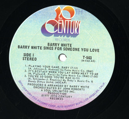 Barry White / バリー・ホワイト / Sings For Someone You Love (T-543)