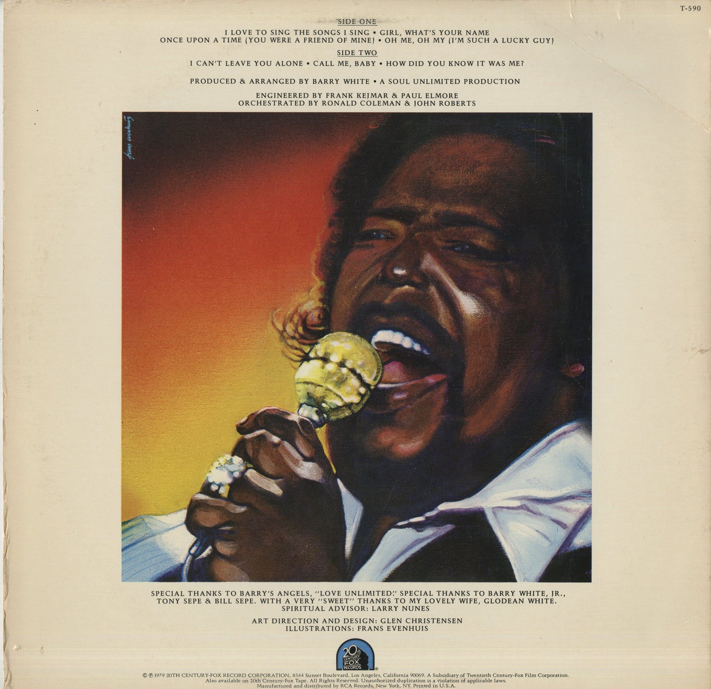 Barry White / バリー・ホワイト / I Love To Sing The Song I Sing (T-590)