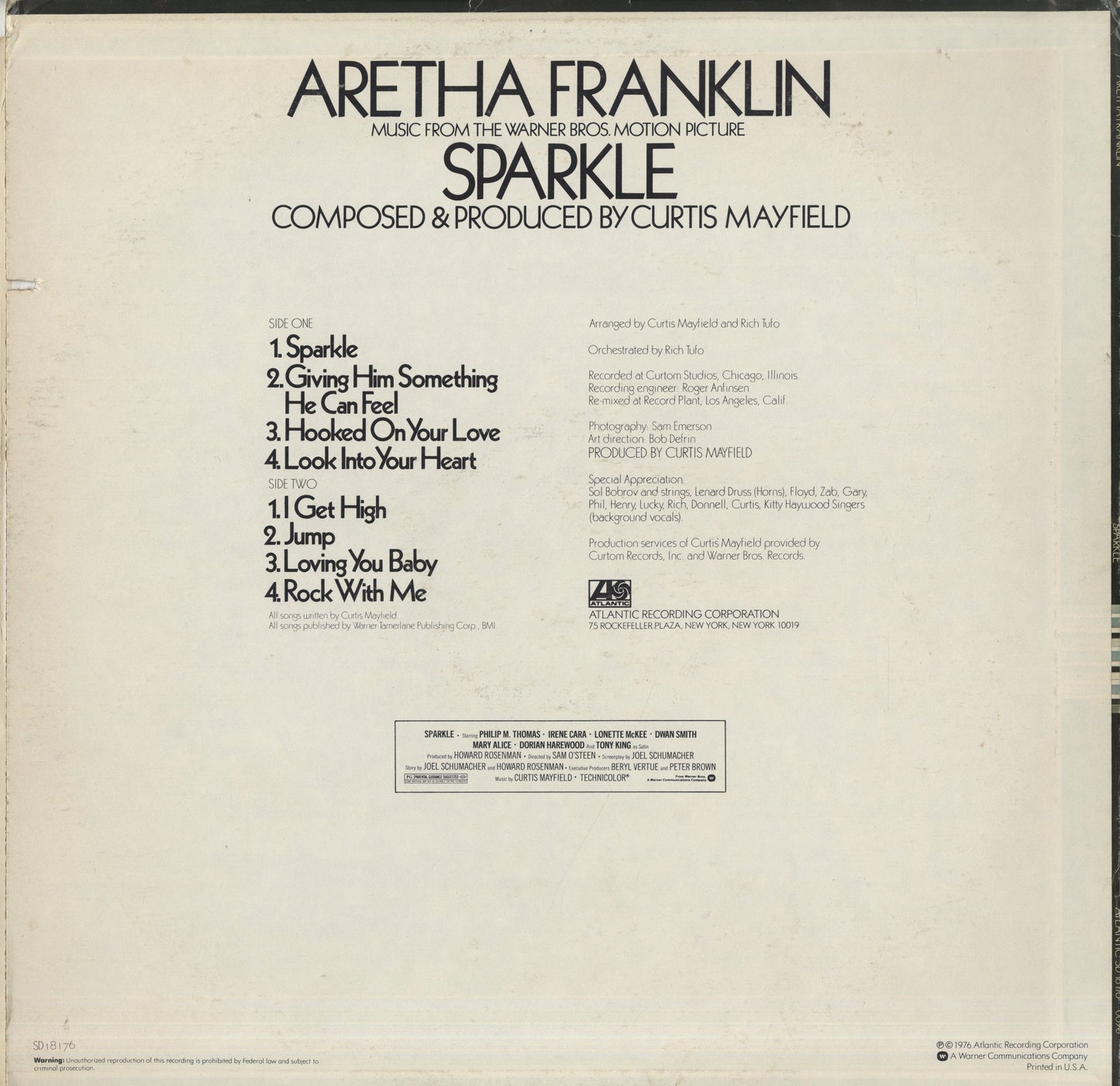 Aretha Franklin / アレサ・フランクリン / Sparkle (SD 18176)