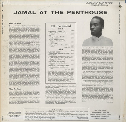 Ahmad Jamal / アーマッド・ジャマル / Jamal At The Penthouse (LP-646)