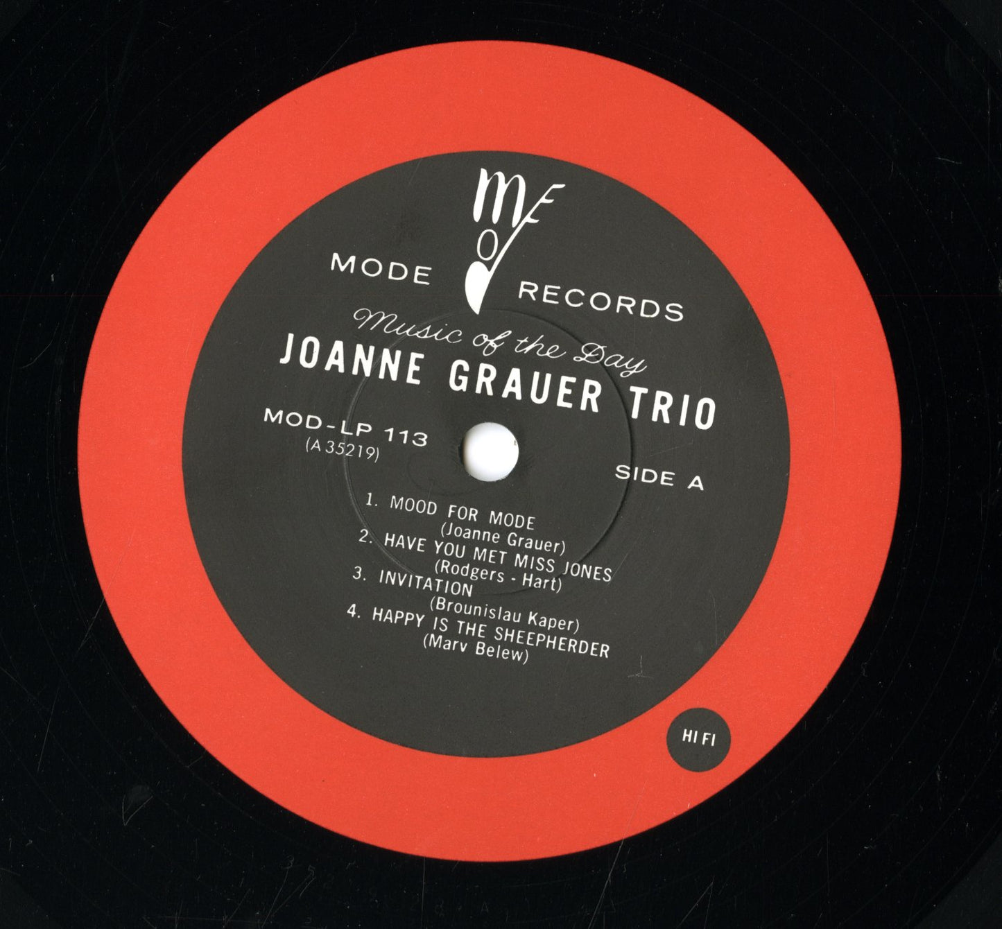 Joanne Grauer Trio/ ジョアン・グラウアー・トリオ / Joanne Grauer Trio (MOD-LP 113)