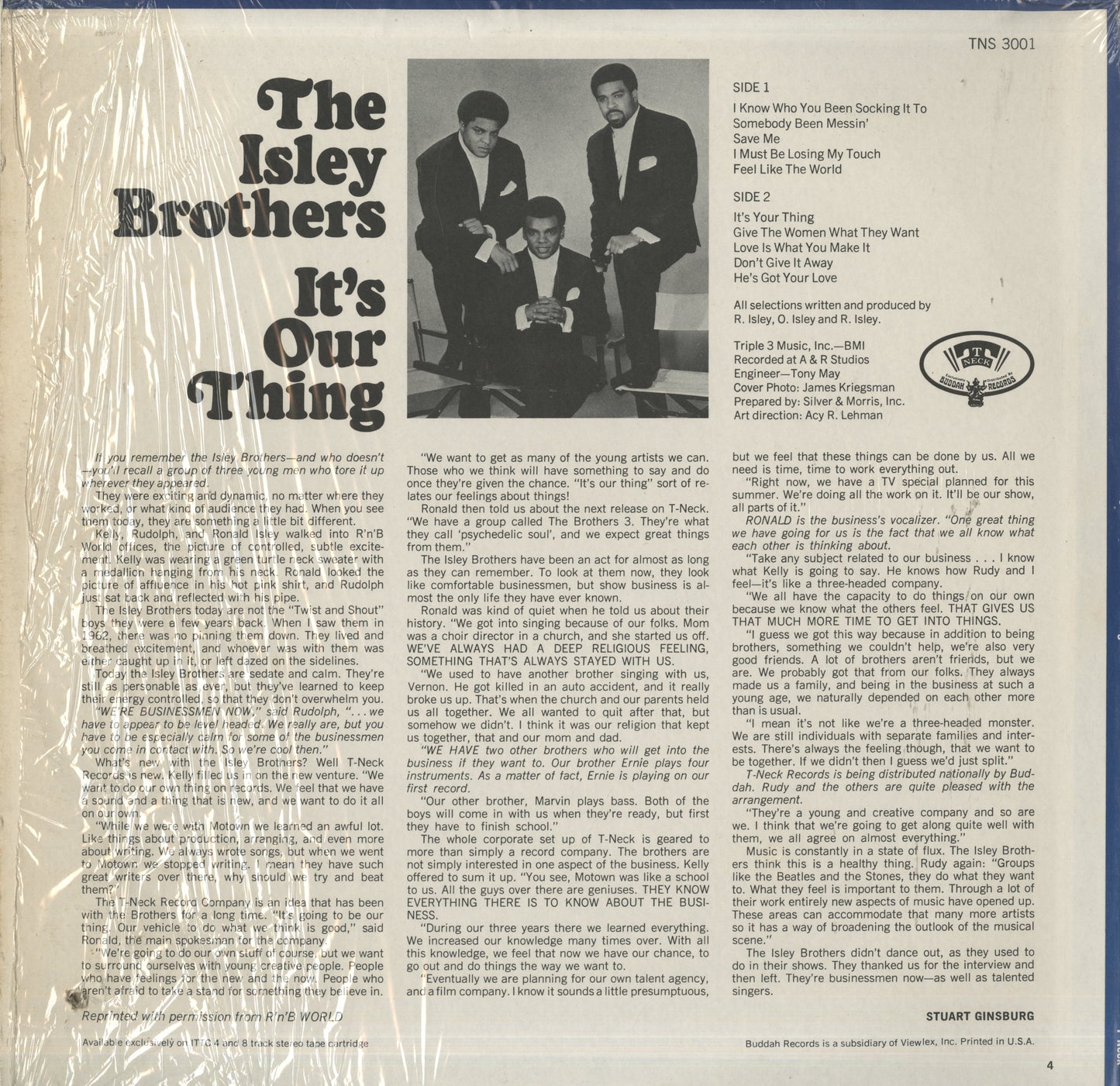 The Isley Brothers / アイズレー・ブラザーズ / It's Our Thing (TNS 3001)