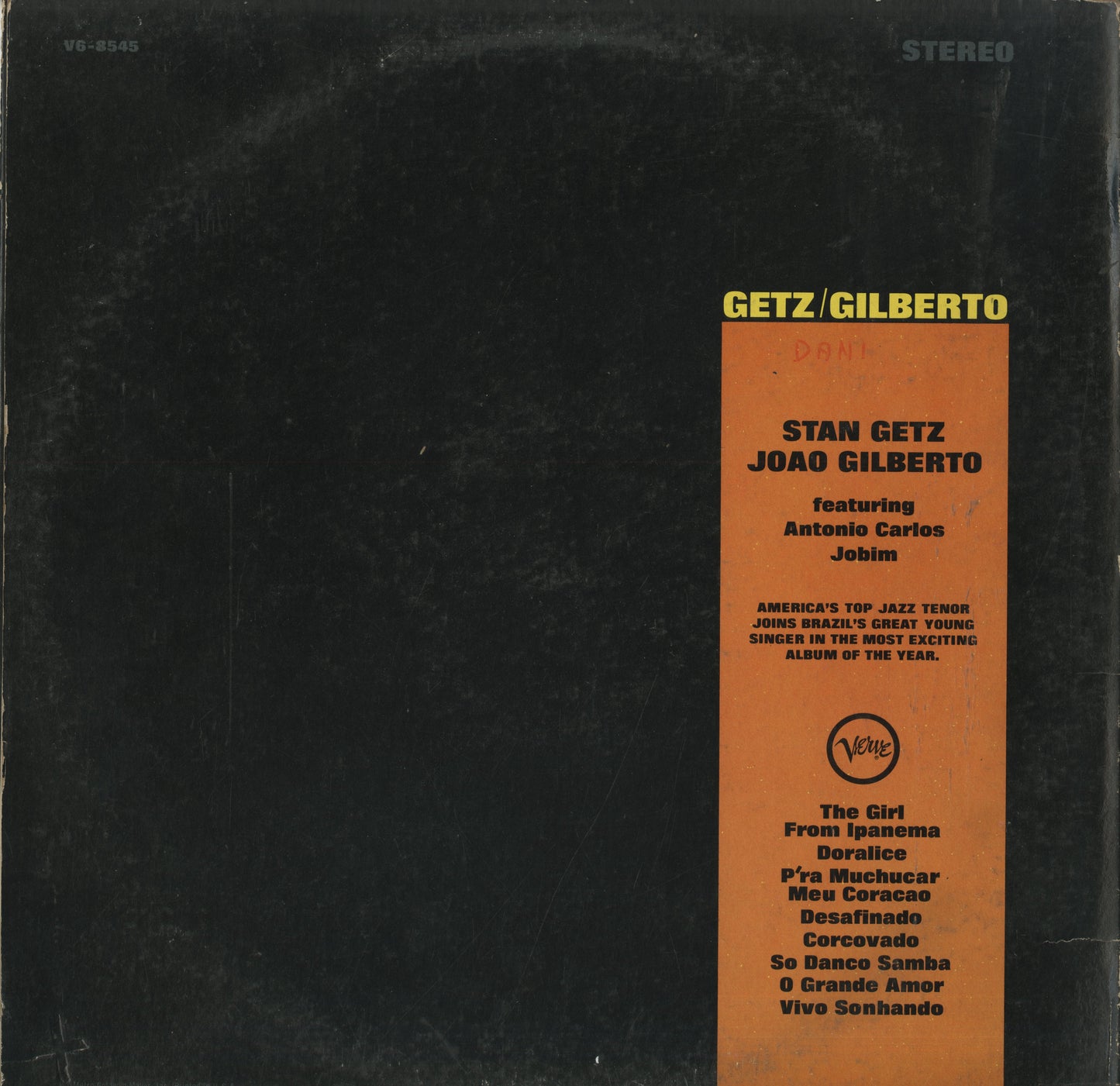 Stan Getz - Joao Gilberto / スタン・ゲッツ - ジョアン・ジルベルト / Getz/Gilberto (V6-8545)