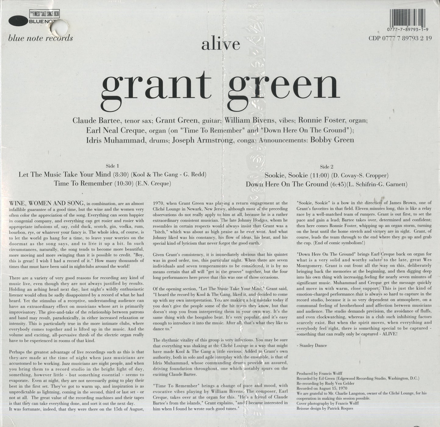 Grant Green / グラント・グリーン / Alive!(CDP 0777 7 89793 2 19)