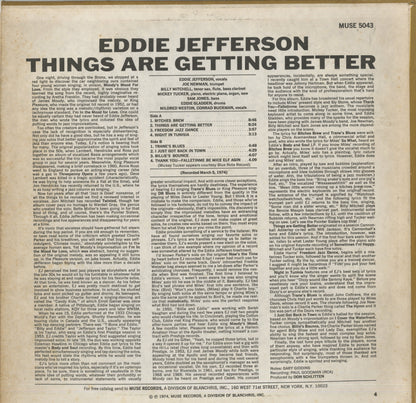 Eddie Jefferson / エディ・ジェファーソン / Things Are Getting Better (MR5043)