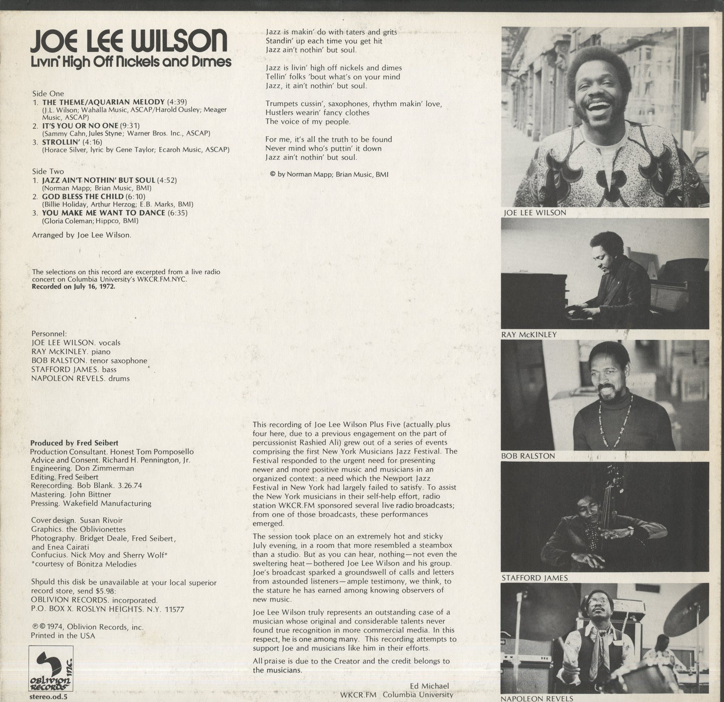 Joe Lee Wilson / ジョー・リー・ウィルソン / Livin' High Off Nickels And Dimes (Od.5)