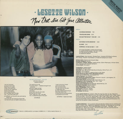 Lesette Wilson / リセット・ウィルソン / Now That I've Got Your Attention (HF-9708)