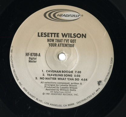 Lesette Wilson / リセット・ウィルソン / Now That I've Got Your Attention (HF-9708)