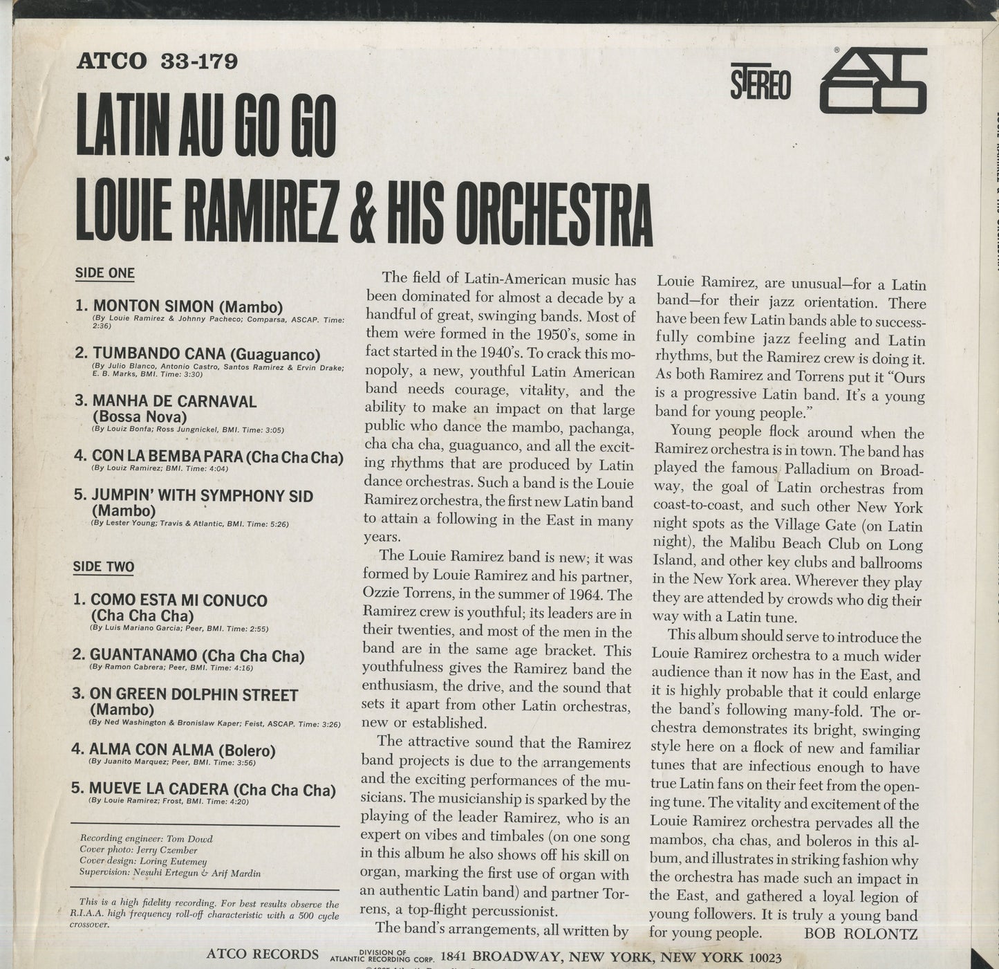 Louie Ramirez & His Orchestra / ルイ・ラミレス / Latin Au Go Go(SD 33-179)