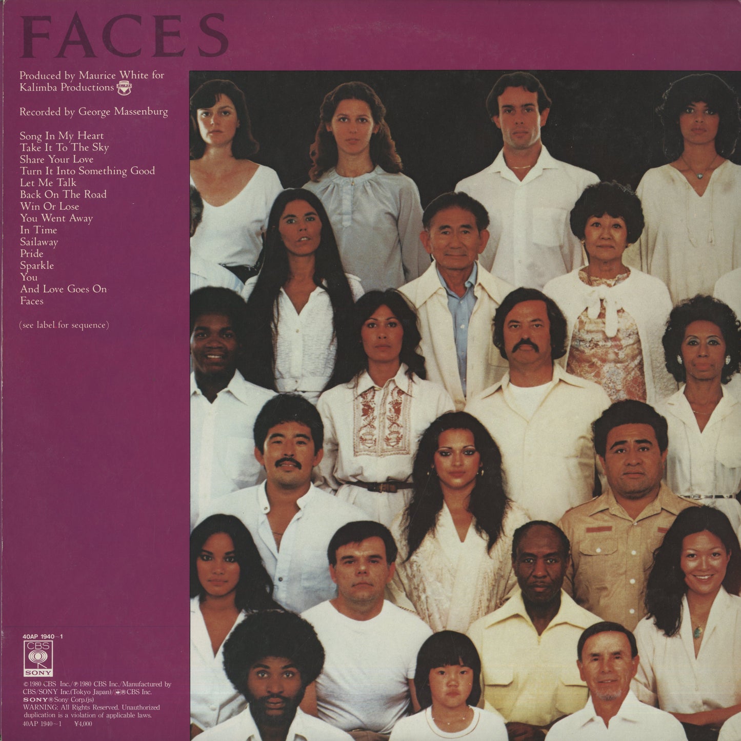 Earth Wind & Fire / アース、ウィンド＆ファイア / Faces (40AP1940)