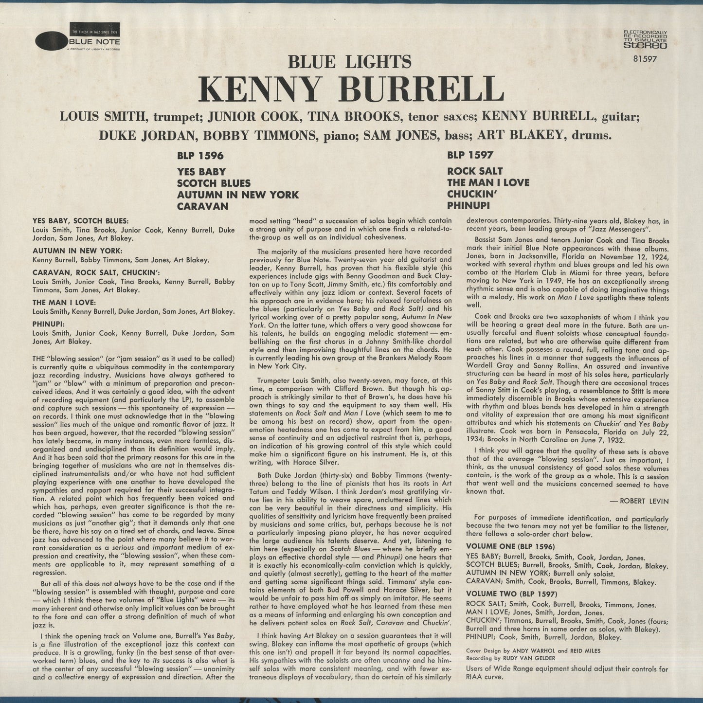 Kenny Burrell / ケニー・バレル / Blue Lights Volume 2(BST 81597)