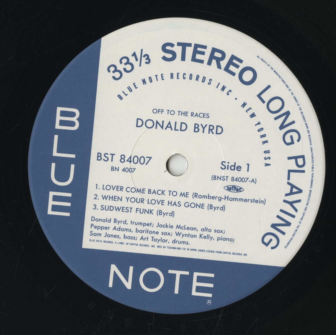 Donald Byrd / ドナルド・バード / Off To The Races (BN 4007)