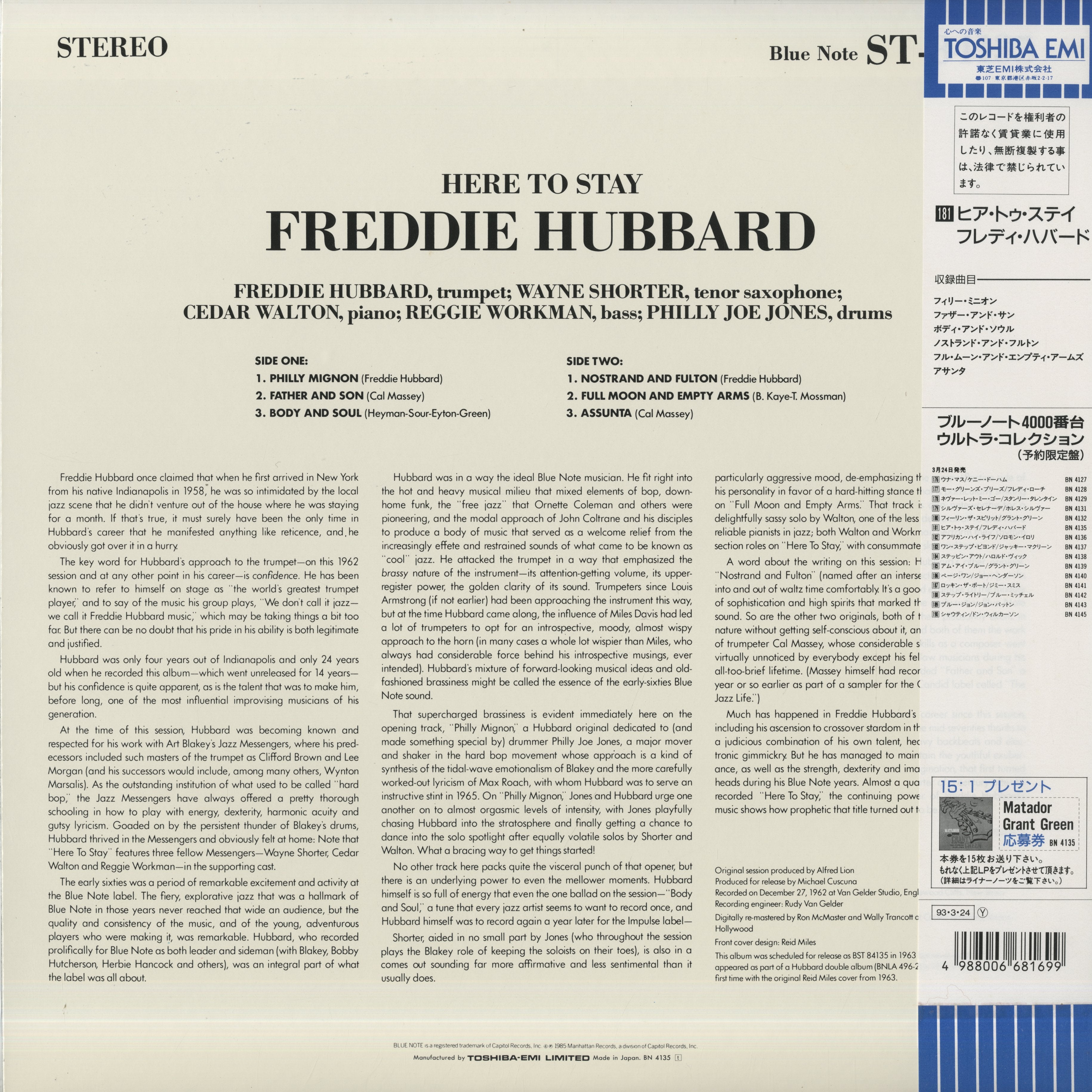 Freddie Hubbard / フレディー・ハバード / Here To Stay (BN-4135) – VOXMUSIC WEBSHOP