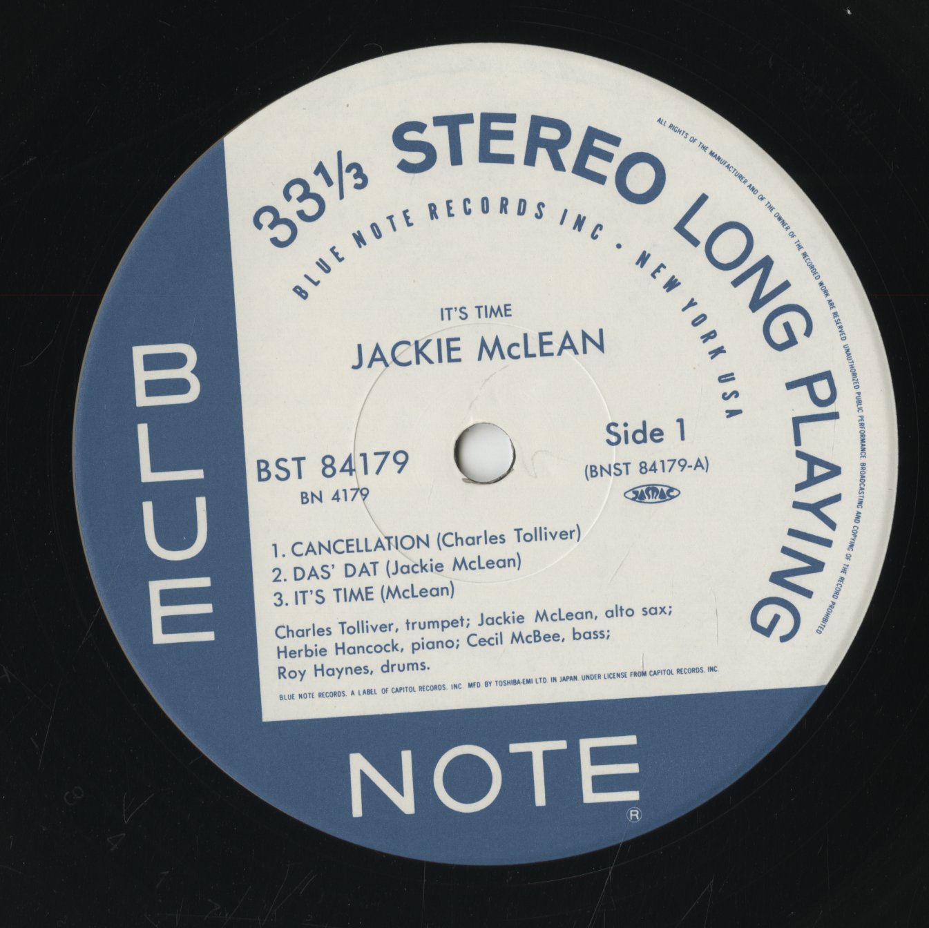 Jackie McLean / ジャッキー・マクリーン / It's Time!  (BN 4179)