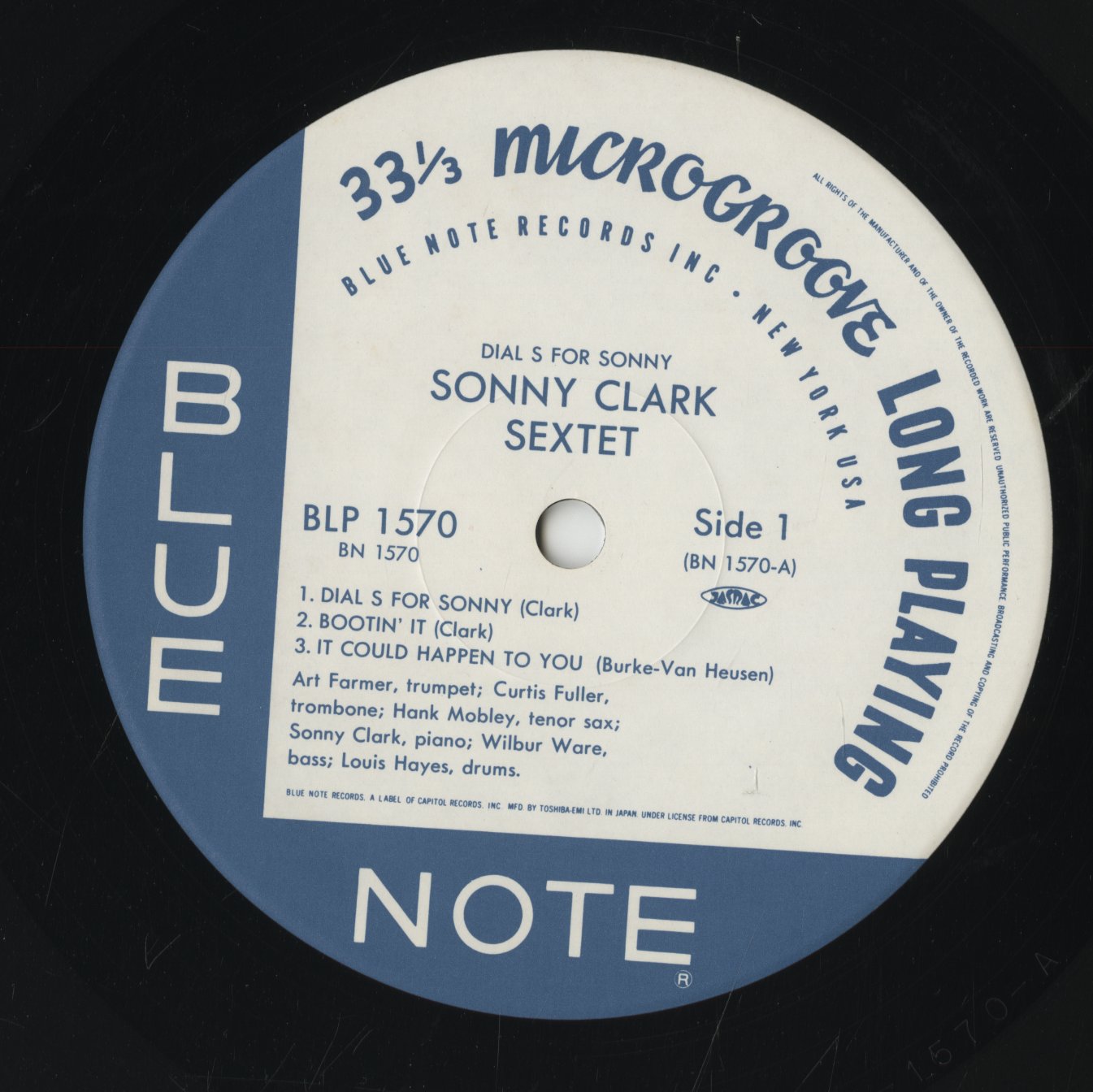 Sonny Clark / ソニー・クラーク / Dial S For Sonny (BN 1570)